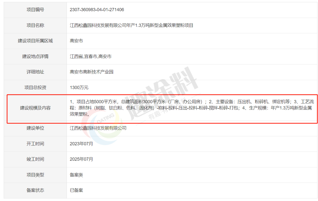 投資1300萬(wàn)元！這家企業(yè)擬建設(shè)年產(chǎn)1.3萬(wàn)噸新型金屬效果塑粉項(xiàng)目